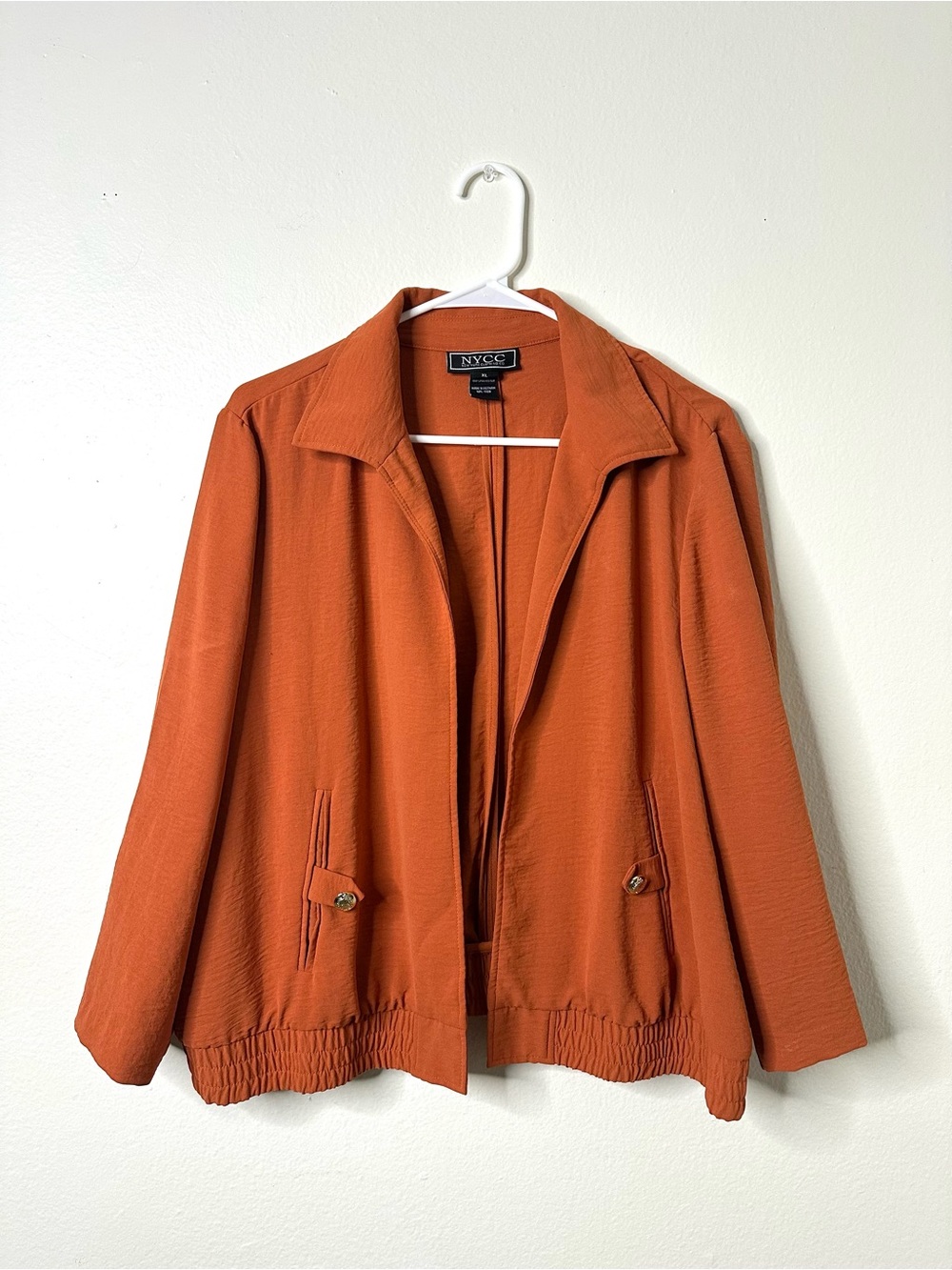 Women's Lightweight Jacket in Burnt Orange XL New York Clothing Co